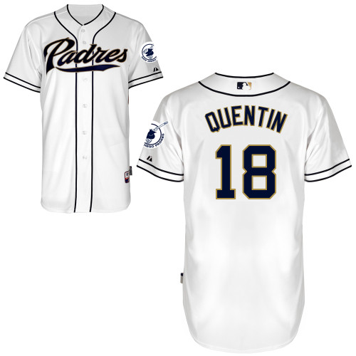 Carlos Quentin #18 MLB Jersey-San Diego Padres Men's Authentic Home White Cool Base Baseball Jersey